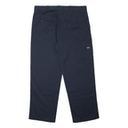 DICKIES Mens Polyester Blend Navy Loose Tapered Trousers W40 L31 Workwear Zip
