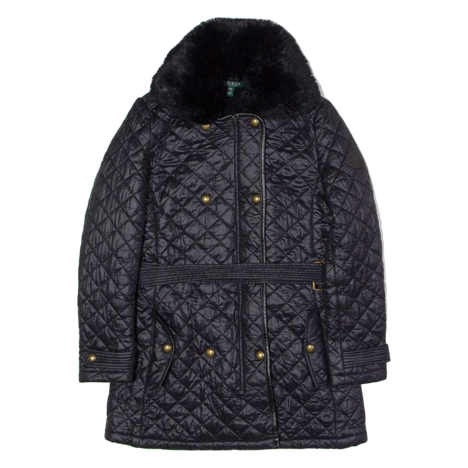 LAUREN RALPH LAUREN Womens Quilted Jacket Black Nylon Diamond XS