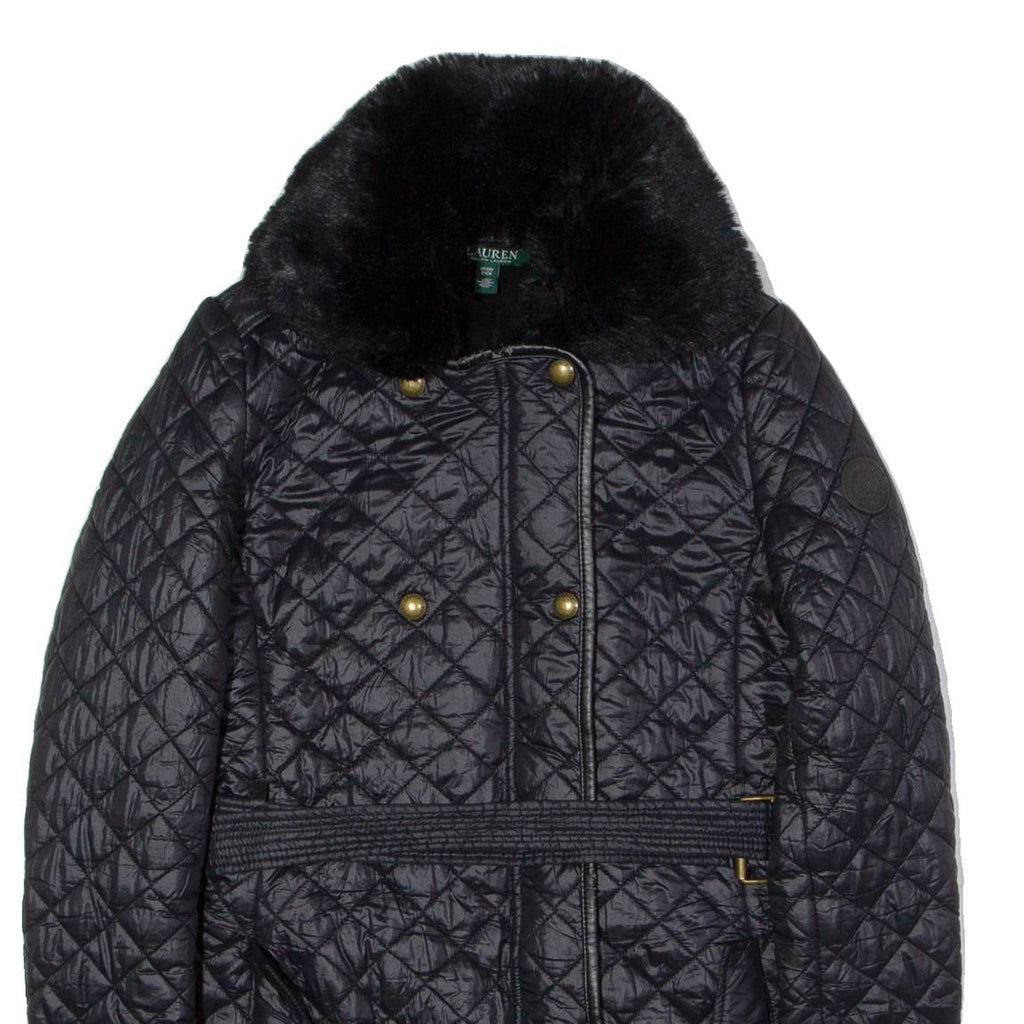 LAUREN RALPH LAUREN Womens Quilted Jacket Black Nylon Diamond XS