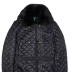 LAUREN RALPH LAUREN Womens Quilted Jacket Black Nylon Diamond XS