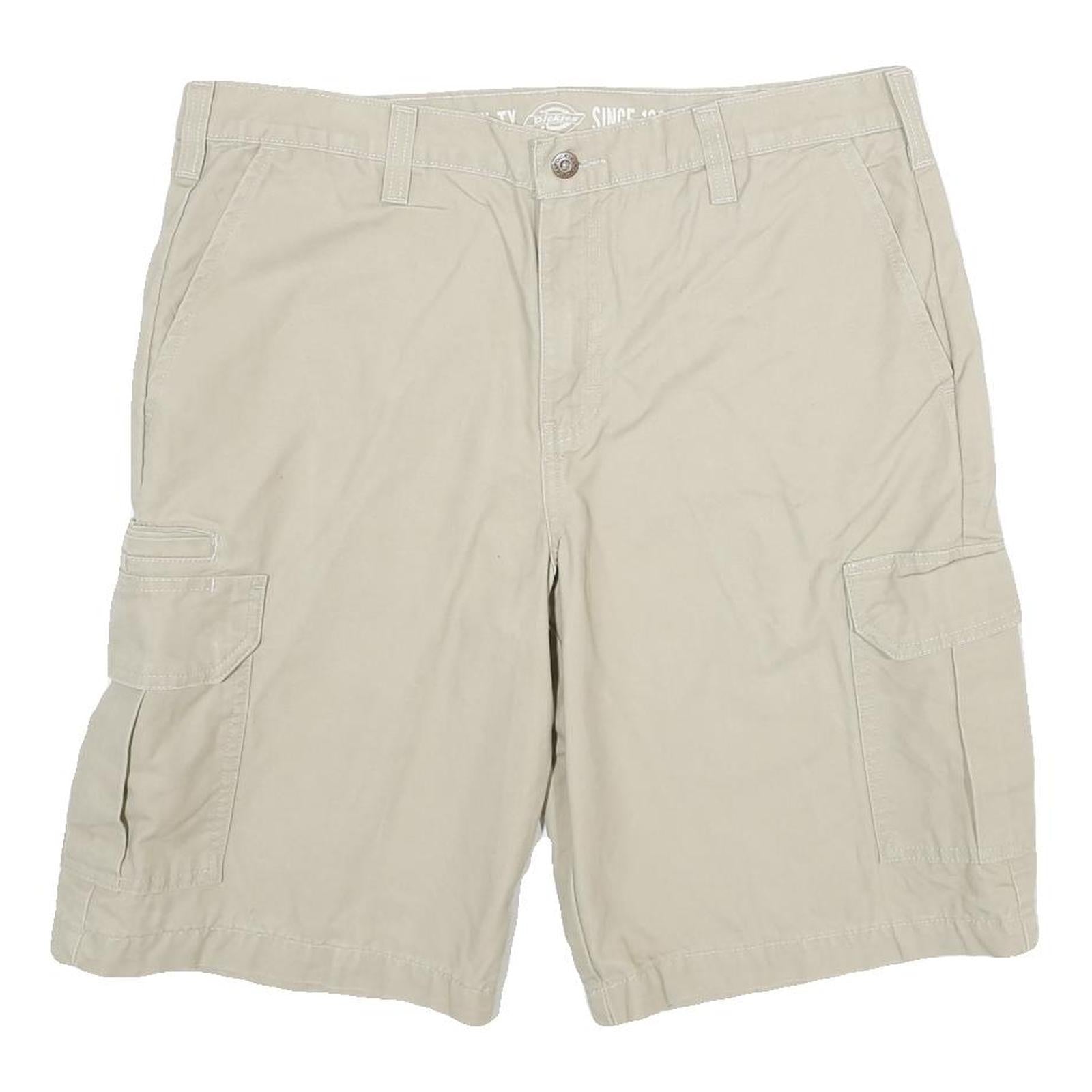 DICKIES Mens Shorts Beige Cargo L W34 Workwear Durable Cotton Pocket