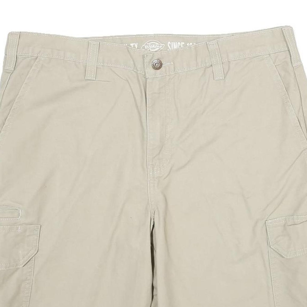 DICKIES Mens Shorts Beige Cargo L W34 Workwear Durable Cotton Pocket