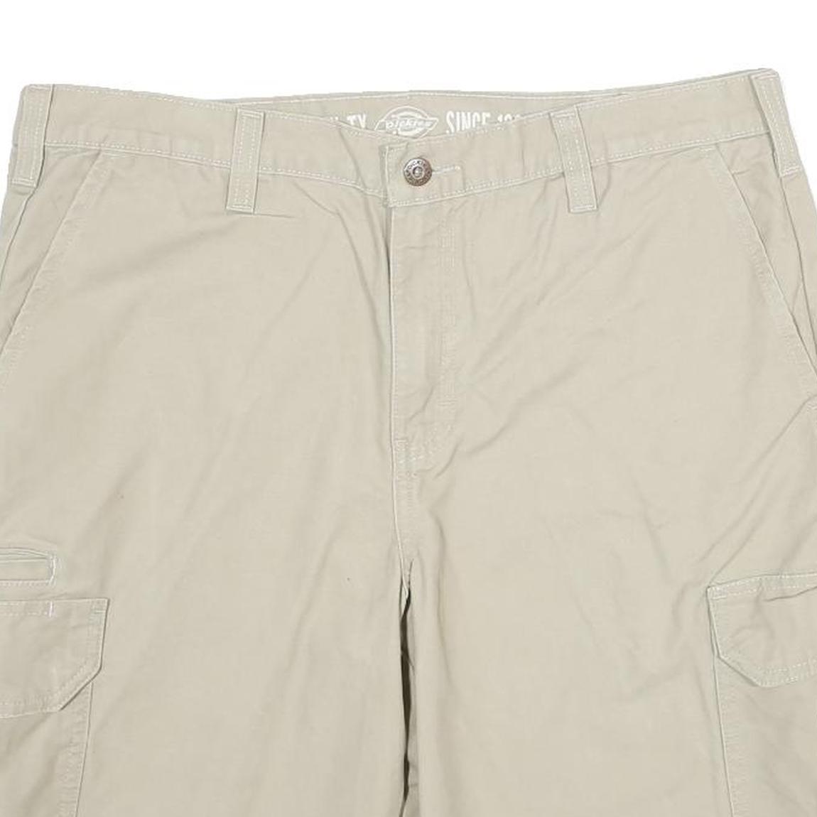DICKIES Mens Shorts Beige Cargo L W34 Workwear Durable Cotton Pocket