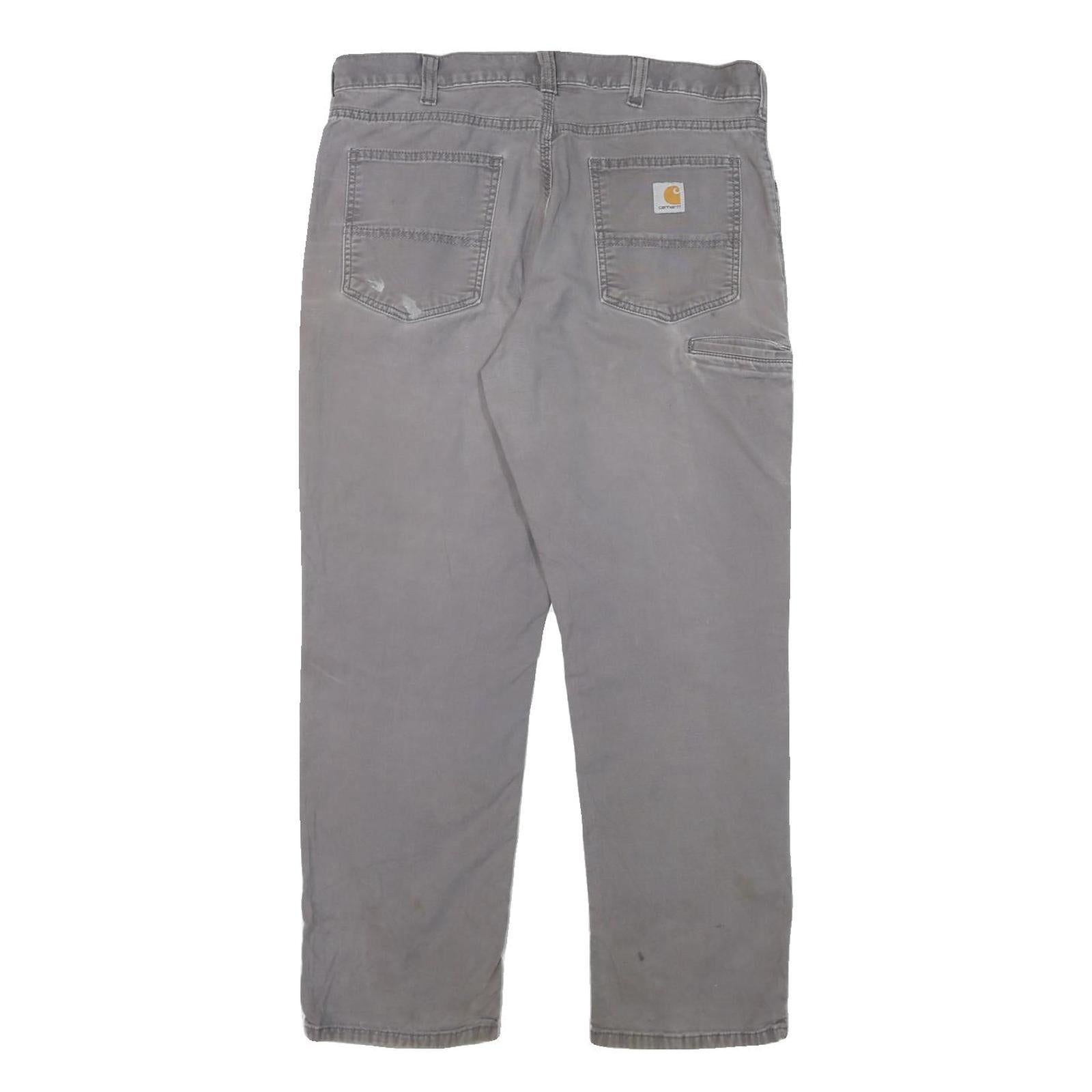 CARHARTT Mens Cotton Blend Grey Relaxed Fit Straight Leg Trousers W34 L30
