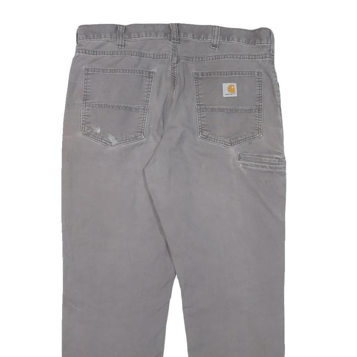 CARHARTT Mens Cotton Blend Grey Relaxed Fit Straight Leg Trousers W34 L30