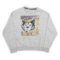 ADIDAS Mens Grey Washington Huskies Crew Neck XL Cotton Blend Sweatshirt