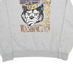 ADIDAS Mens Grey Washington Huskies Crew Neck XL Cotton Blend Sweatshirt