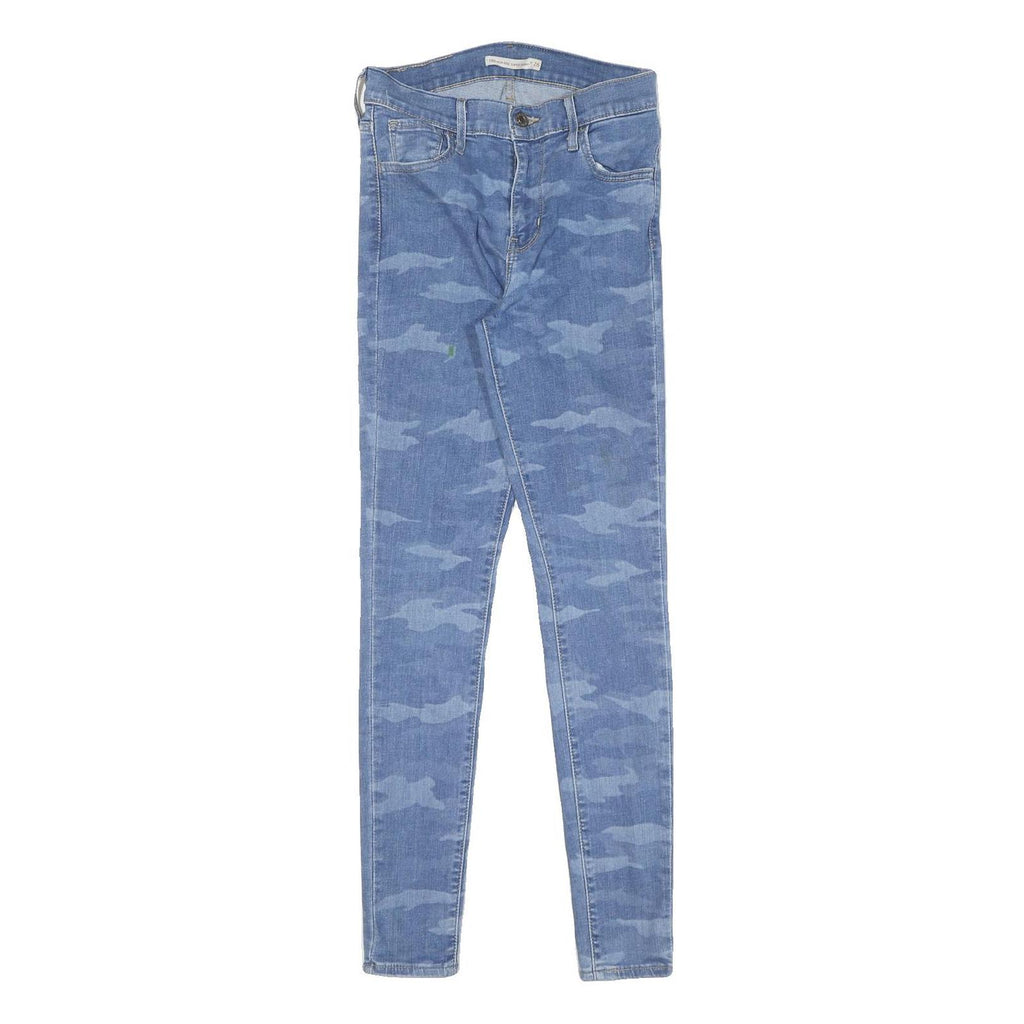 LEVI'S Womens Slim Blue Skinny Denim Light W26 L30 Camouflage Print Jeans
