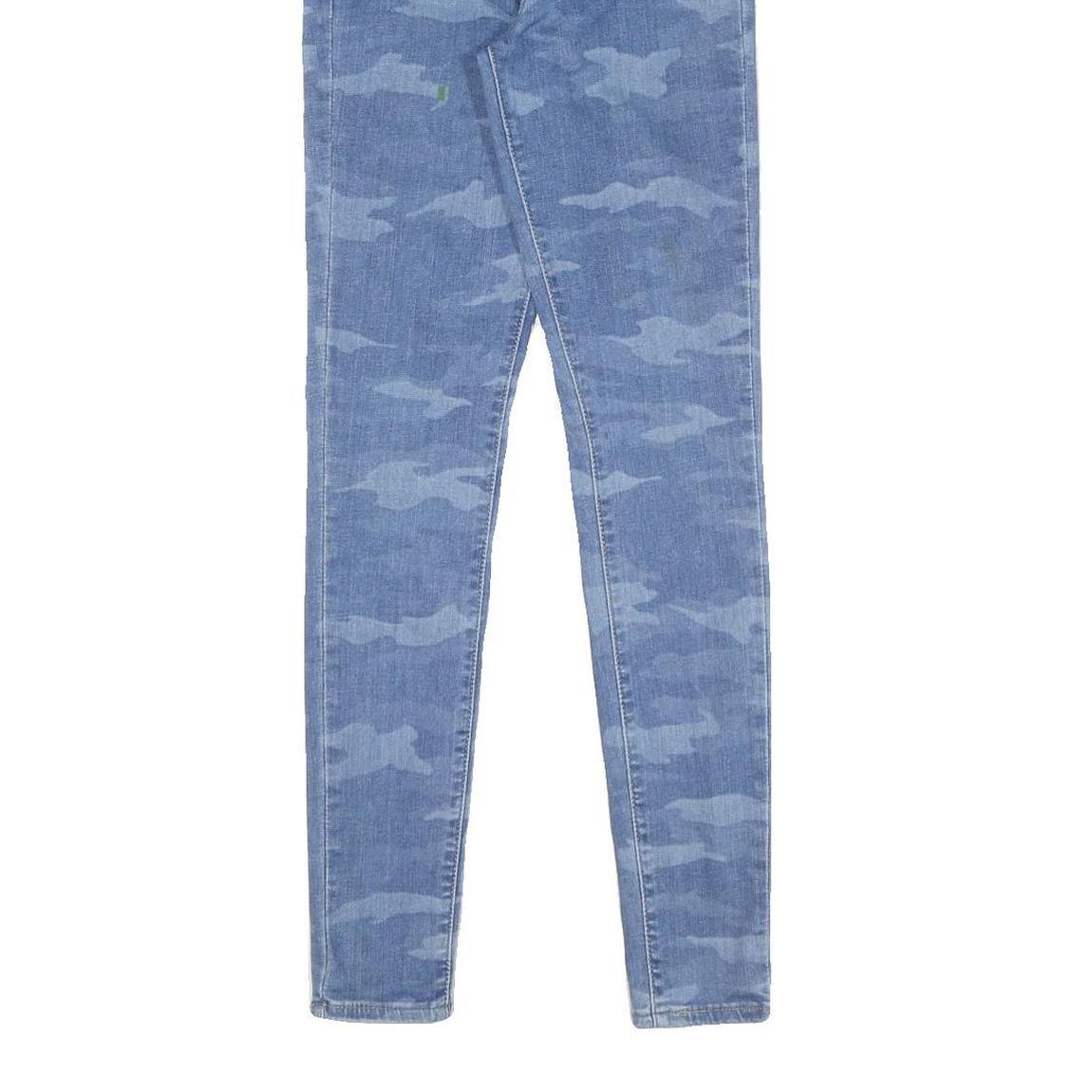 LEVI'S Womens Slim Blue Skinny Denim Light W26 L30 Camouflage Print Jeans