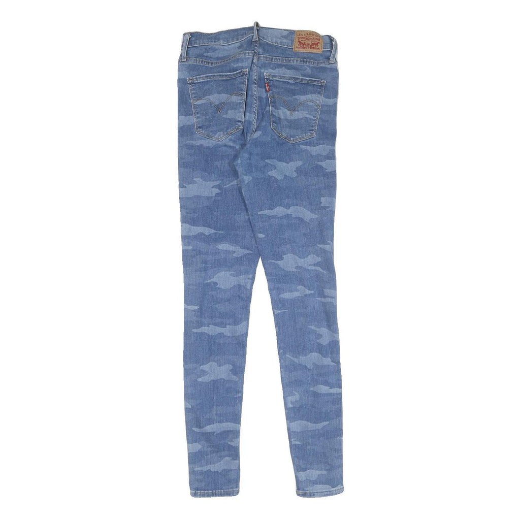 LEVI'S Womens Slim Blue Skinny Denim Light W26 L30 Camouflage Print Jeans