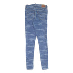 LEVI'S Womens Slim Blue Skinny Denim Light W26 L30 Camouflage Print Jeans