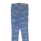 LEVI'S Womens Slim Blue Skinny Denim Light W26 L30 Camouflage Print Jeans
