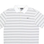 NIKE Mens White & Black Striped Short Sleeve Polo Shirt M Lightweight Sports