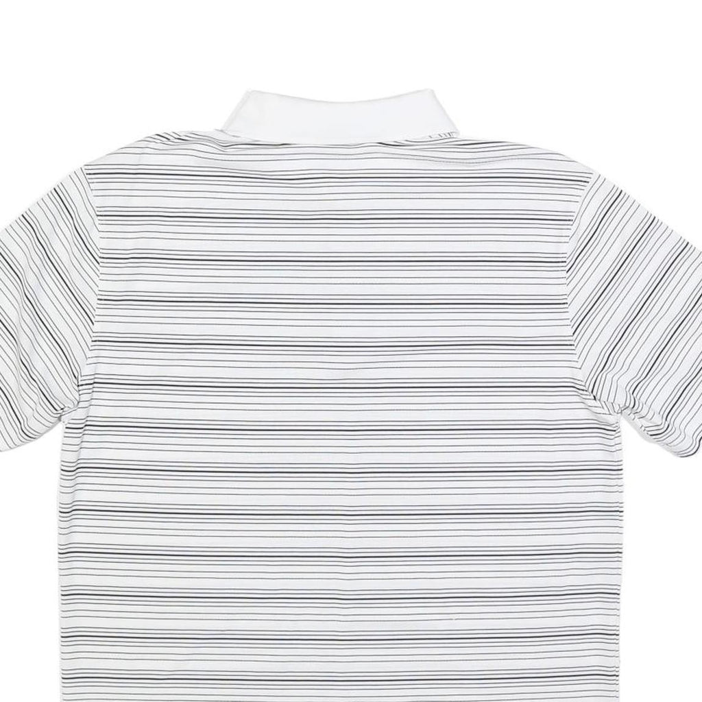 NIKE Mens White & Black Striped Short Sleeve Polo Shirt M Lightweight Sports