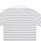 NIKE Mens White & Black Striped Short Sleeve Polo Shirt M Lightweight Sports