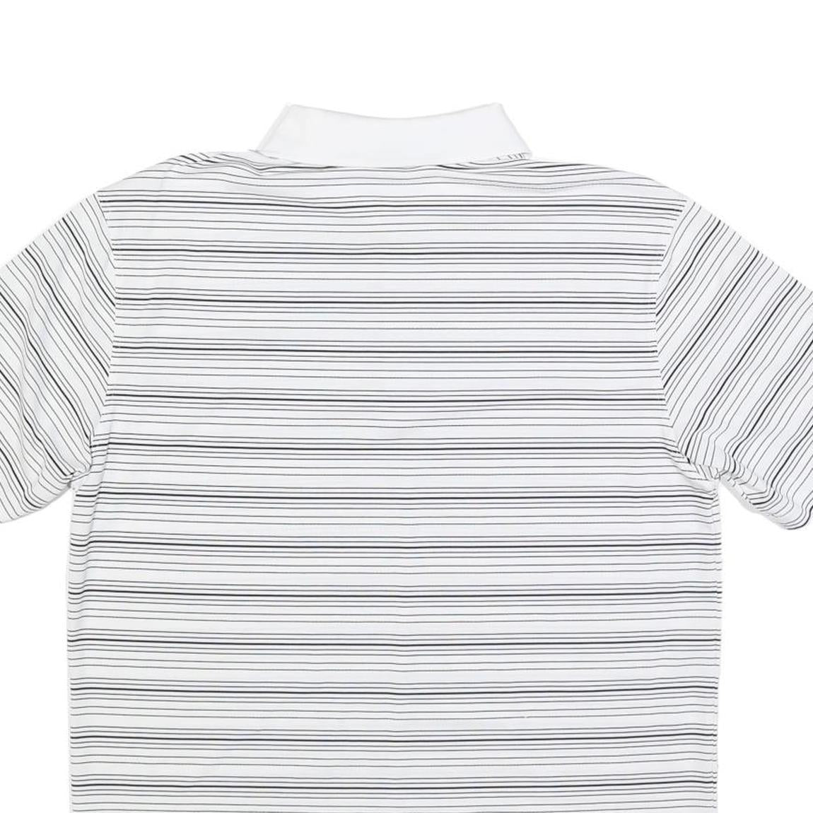 NIKE Mens White & Black Striped Short Sleeve Polo Shirt M Lightweight Sports