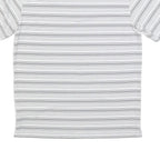 NIKE Mens White & Black Striped Short Sleeve Polo Shirt M Lightweight Sports
