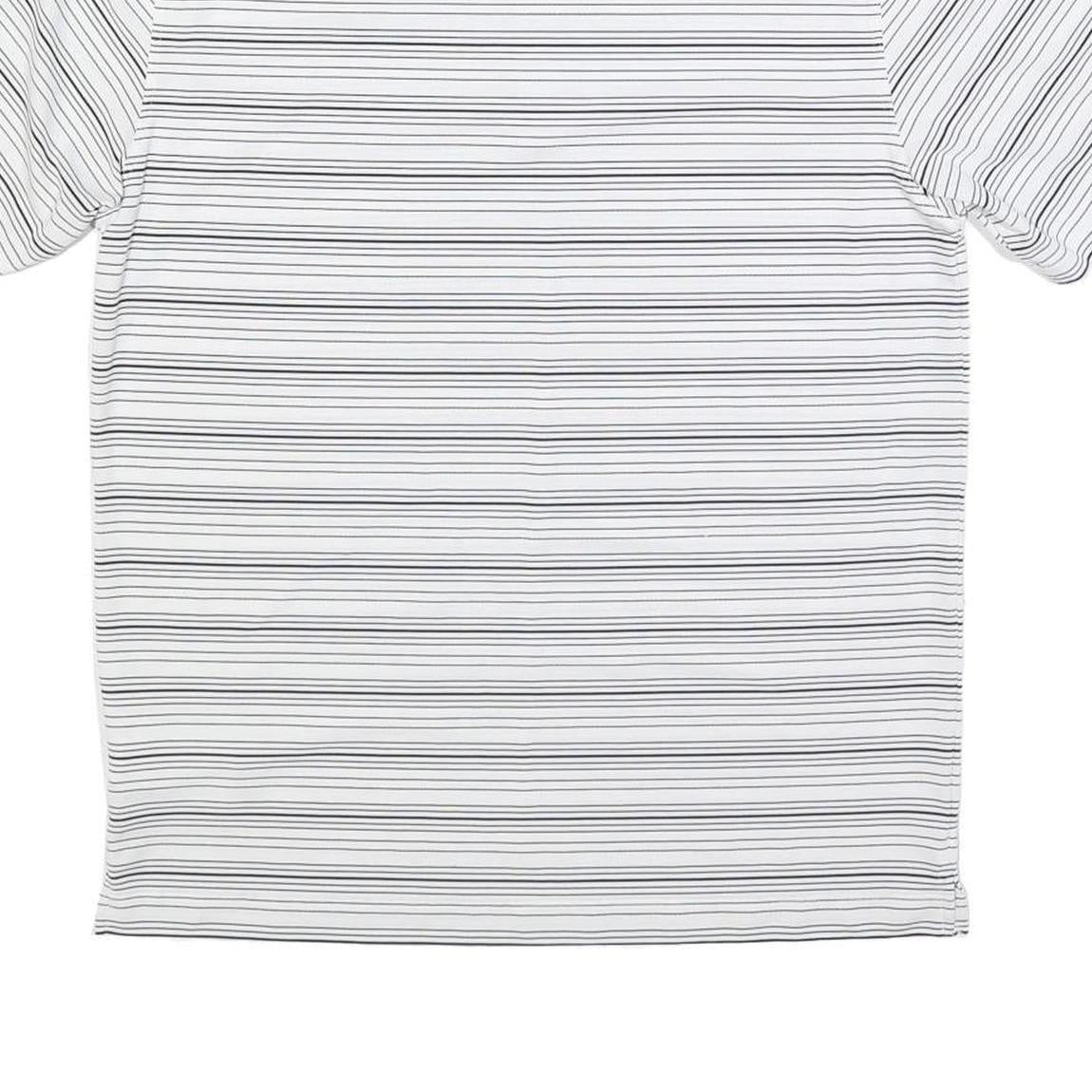 NIKE Mens White & Black Striped Short Sleeve Polo Shirt M Lightweight Sports