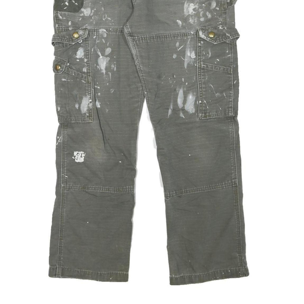 CARHARTT Mens Cotton Blend Grey Relaxed Straight Trousers W30 L29 Workwear Cargo