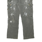 CARHARTT Mens Cotton Blend Grey Relaxed Straight Trousers W30 L29 Workwear Cargo