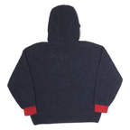TOMMY SPORT Mens Navy Blue Red & White Chevron Zip Jacket M Cotton Sherpa