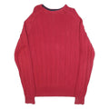 NAUTICA Mens Red Plain Pullover Jumper Crew Neck Rib Knit M Cotton Blend