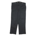 DICKIES Mens Cotton Blend Black Slim Straight Trousers W27 L28 Workwear