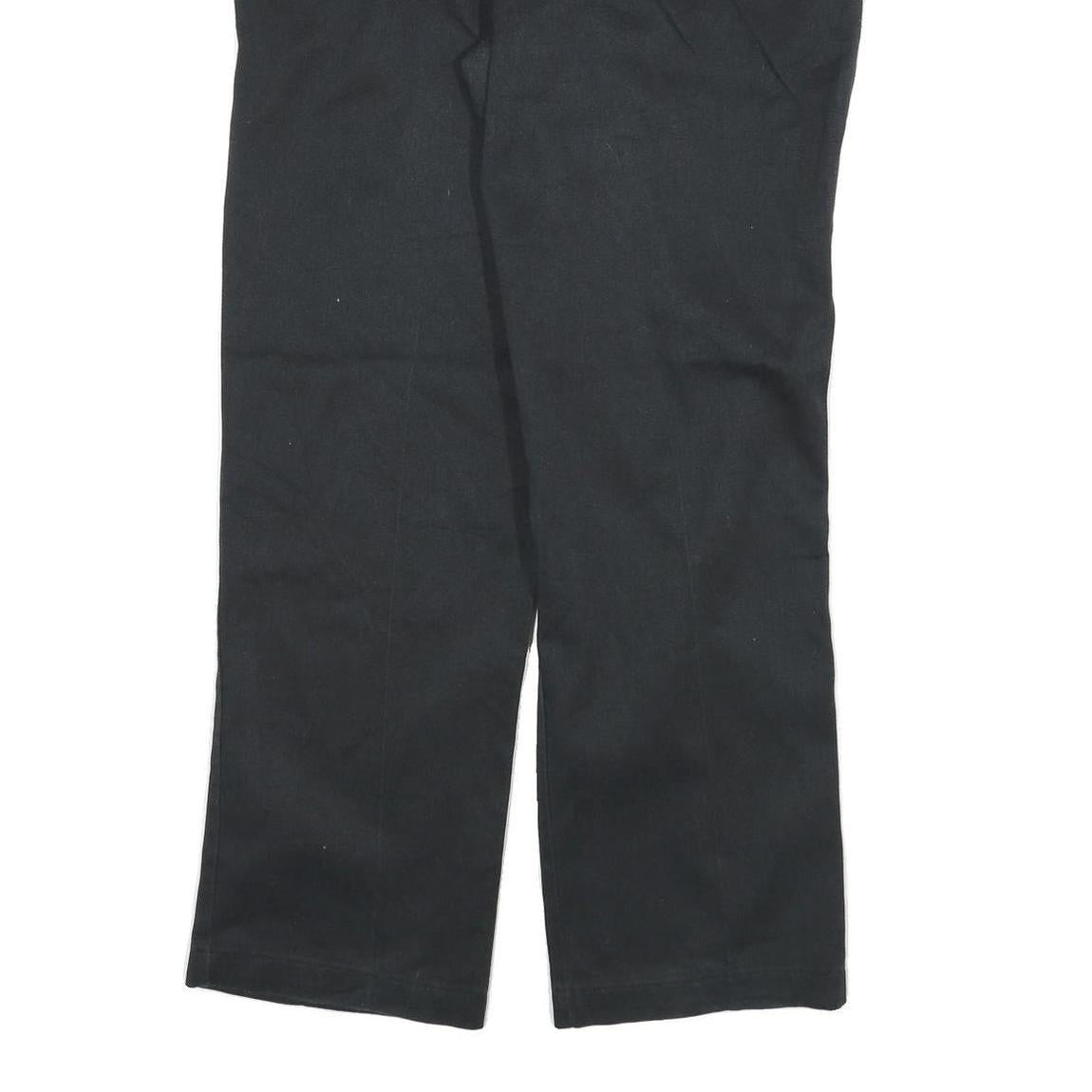 DICKIES Mens Cotton Blend Black Slim Straight Trousers W27 L28 Workwear