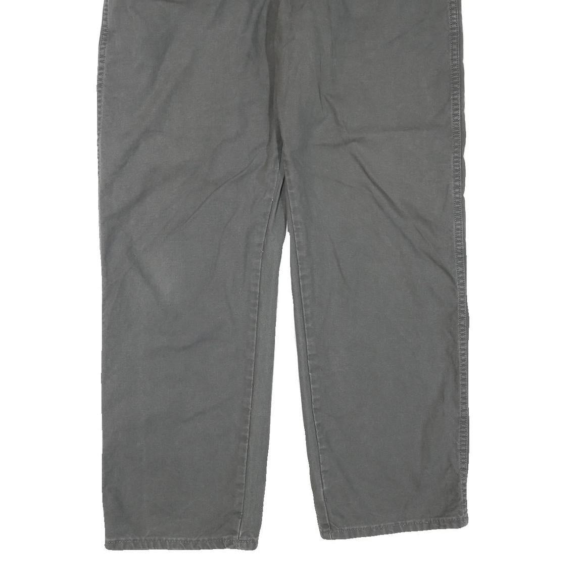 DICKIES Mens Cotton Blend Grey Regular Straight Trousers W38 L30 Workwear Casual