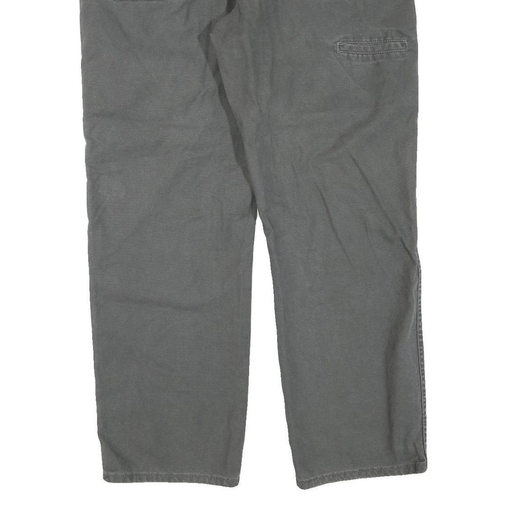 DICKIES Mens Cotton Blend Grey Regular Straight Trousers W38 L30 Workwear Casual