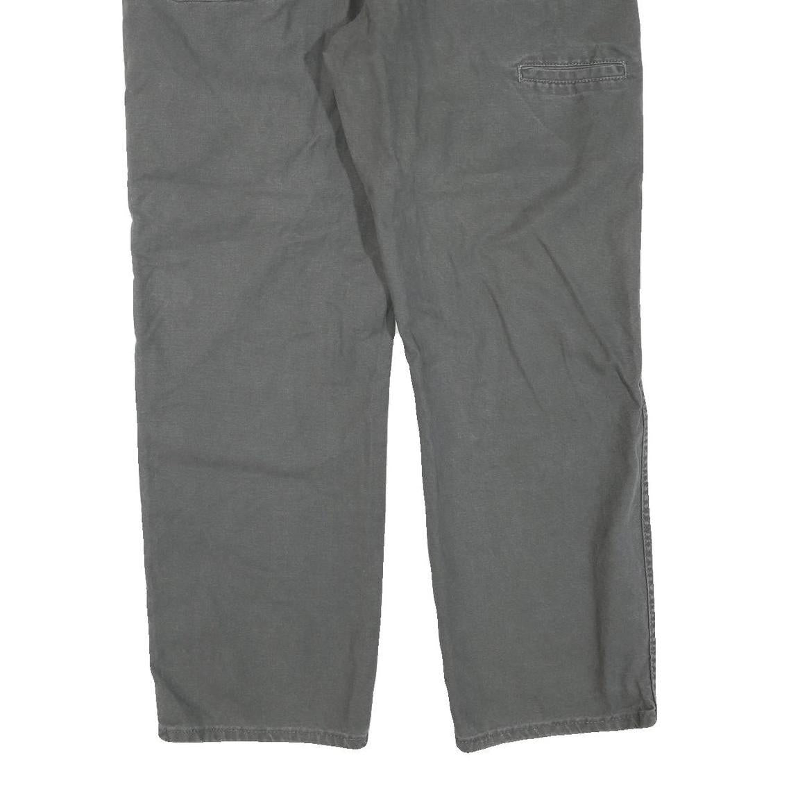 DICKIES Mens Cotton Blend Grey Regular Straight Trousers W38 L30 Workwear Casual