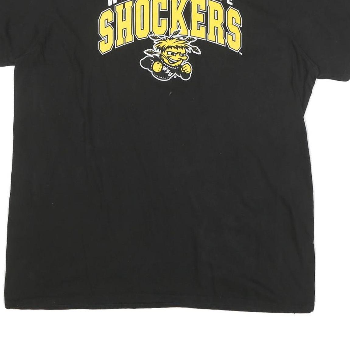 FANATICS Mens Black Wichita State Shockers Graphic T-Shirt XL Cotton Blend Crew