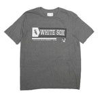 MAJESTIC Mens Grey White Sox Graphic T-Shirt L Short Sleeve Crew Neck Cotton