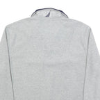 NAUTICA Mens Grey & Navy Colourblock Plain Quarter Zip Pullover Jumper L Casual