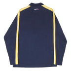 TOMMY JEANS Mens Navy Blue Yellow Stripe Long Sleeve Polo Shirt L Cotton Blend