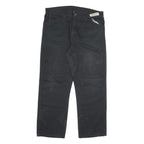 DICKIES Mens Black Regular Fit Straight Leg Cotton Blend Trousers W38 L30