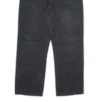 DICKIES Mens Black Regular Fit Straight Leg Cotton Blend Trousers W38 L30