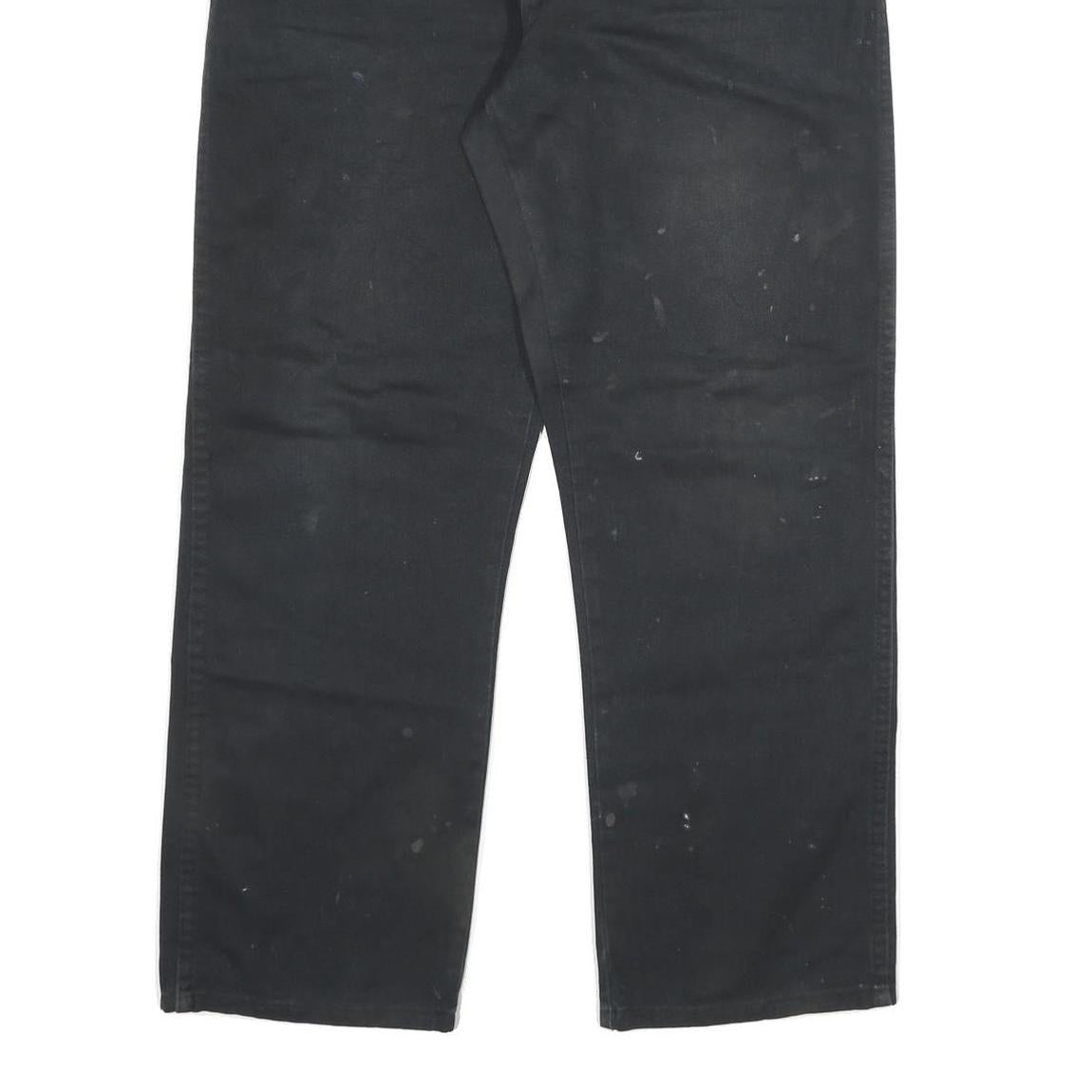 DICKIES Mens Black Regular Fit Straight Leg Cotton Blend Trousers W38 L30