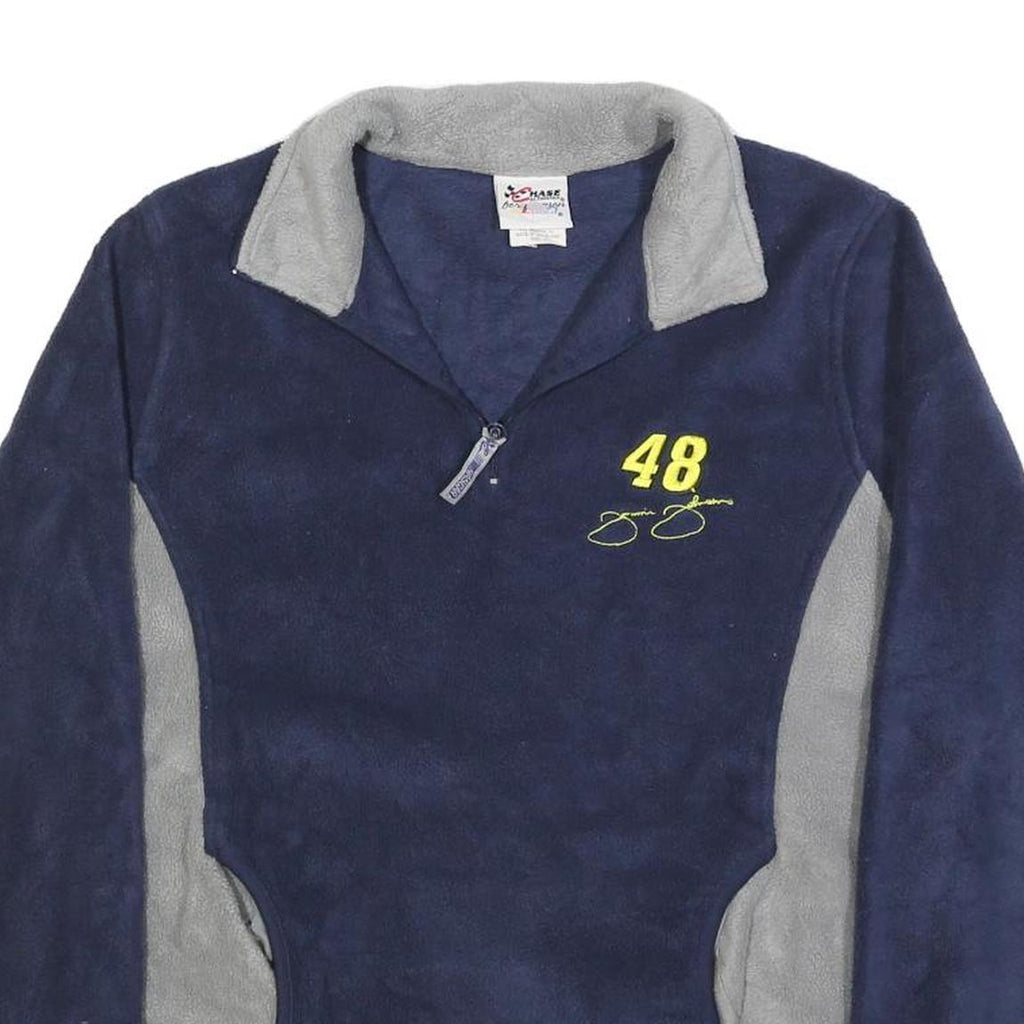 CHASE AUTHENTICS Womens Navy & Grey Sports Jumper Polyester 1/4 Zip Pullover L