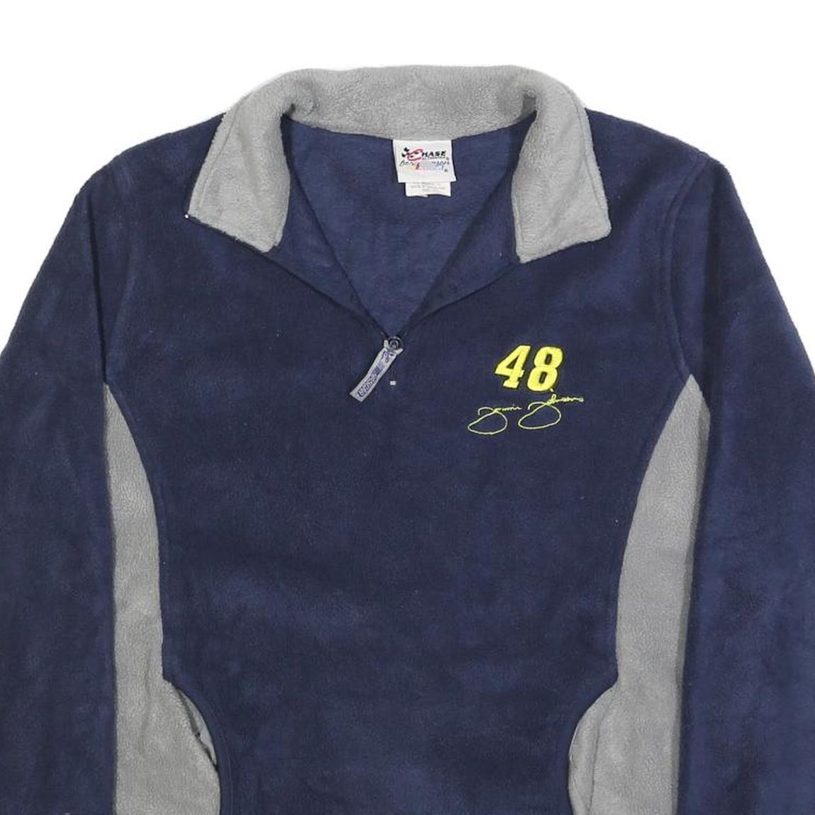 CHASE AUTHENTICS Womens Navy & Grey Sports Jumper Polyester 1/4 Zip Pullover L