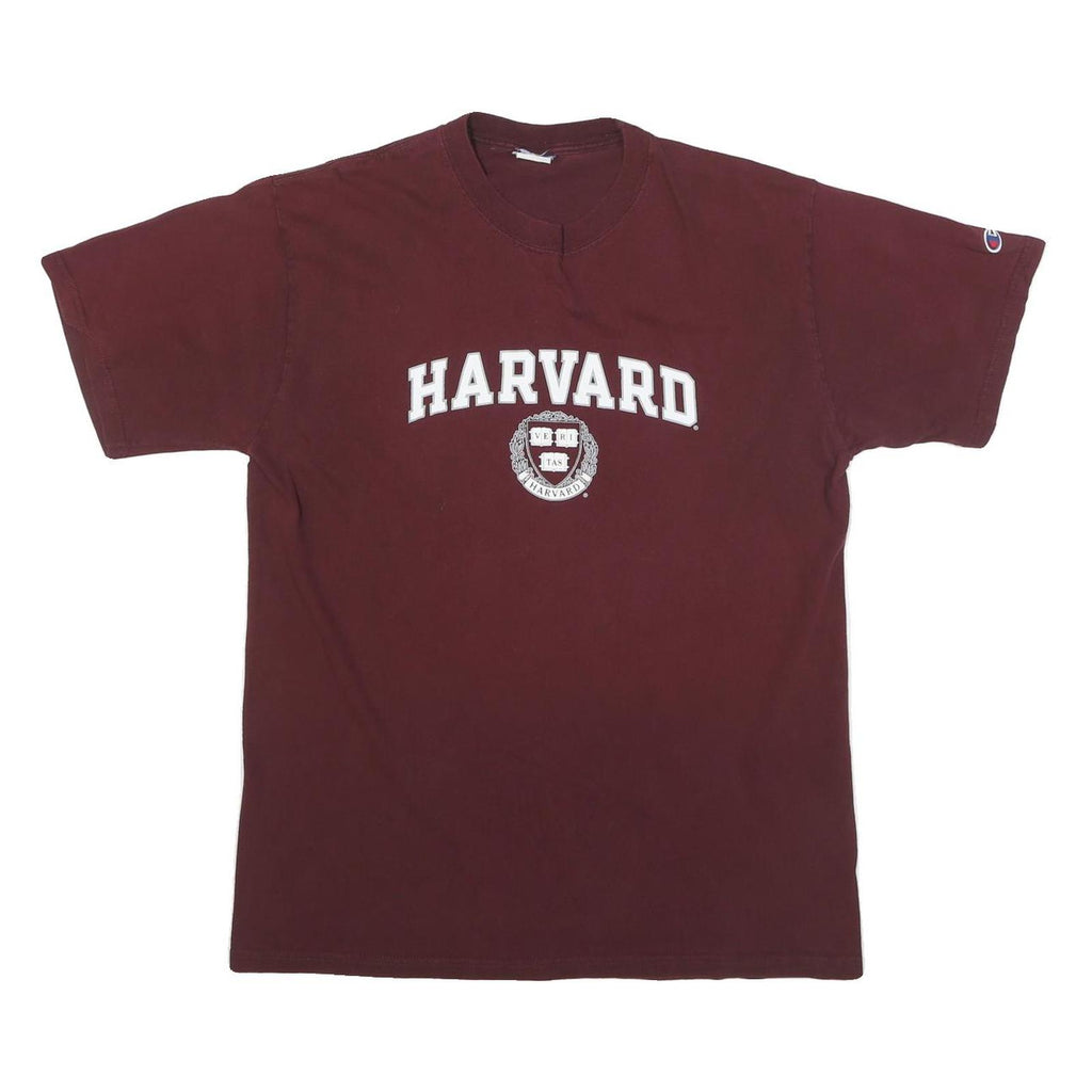CHAMPION Mens Maroon Harvard Graphic T-Shirt M Short Sleeve Crew Neck Cotton
