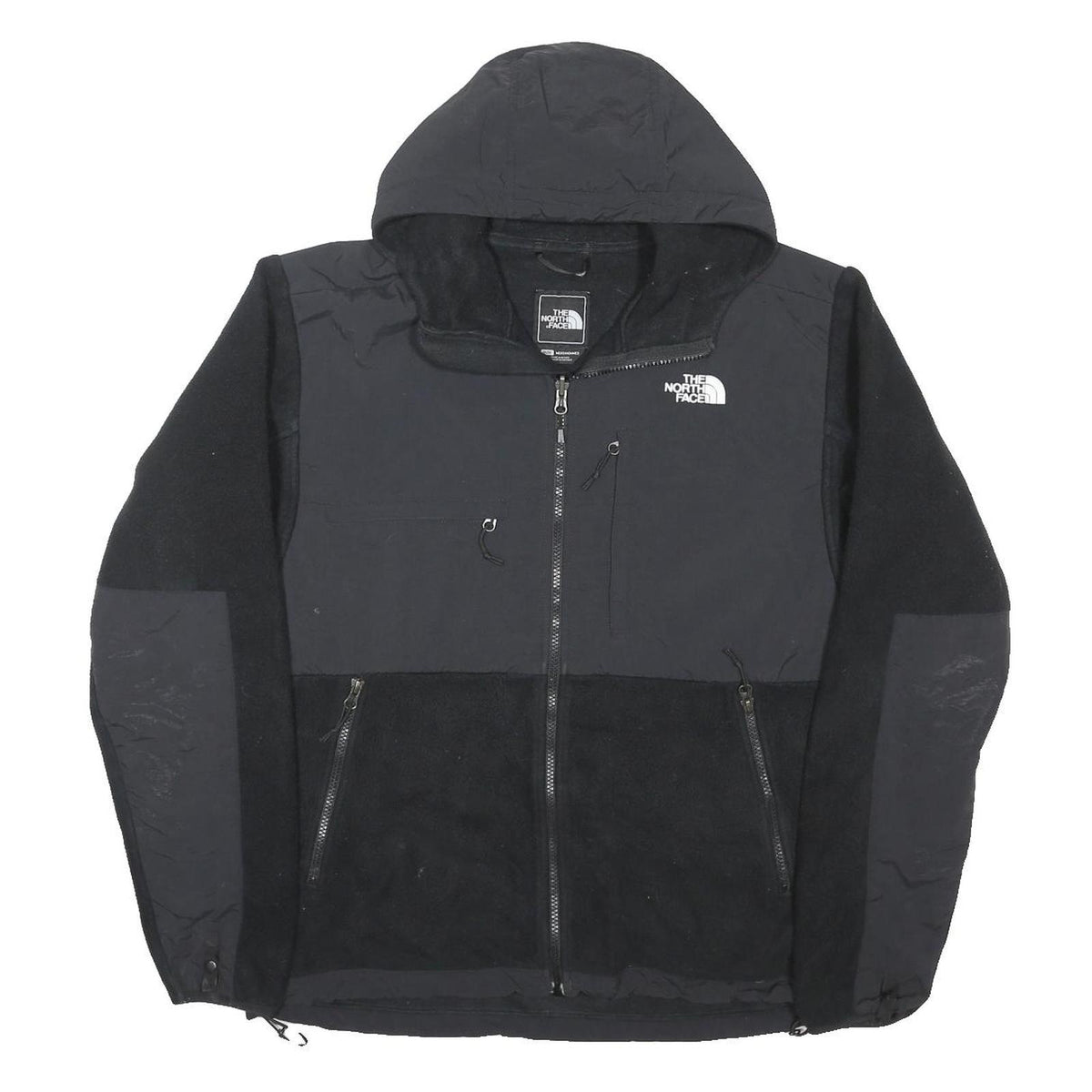 THE NORTH FACE Mens Black Outdoor Jacket M Polyester Blend Zip Hooded Plain