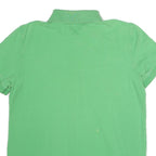 TOMMY HILFIGER Mens Green Cotton Blend Polo Shirt L Classic Logo Short Sleeve
