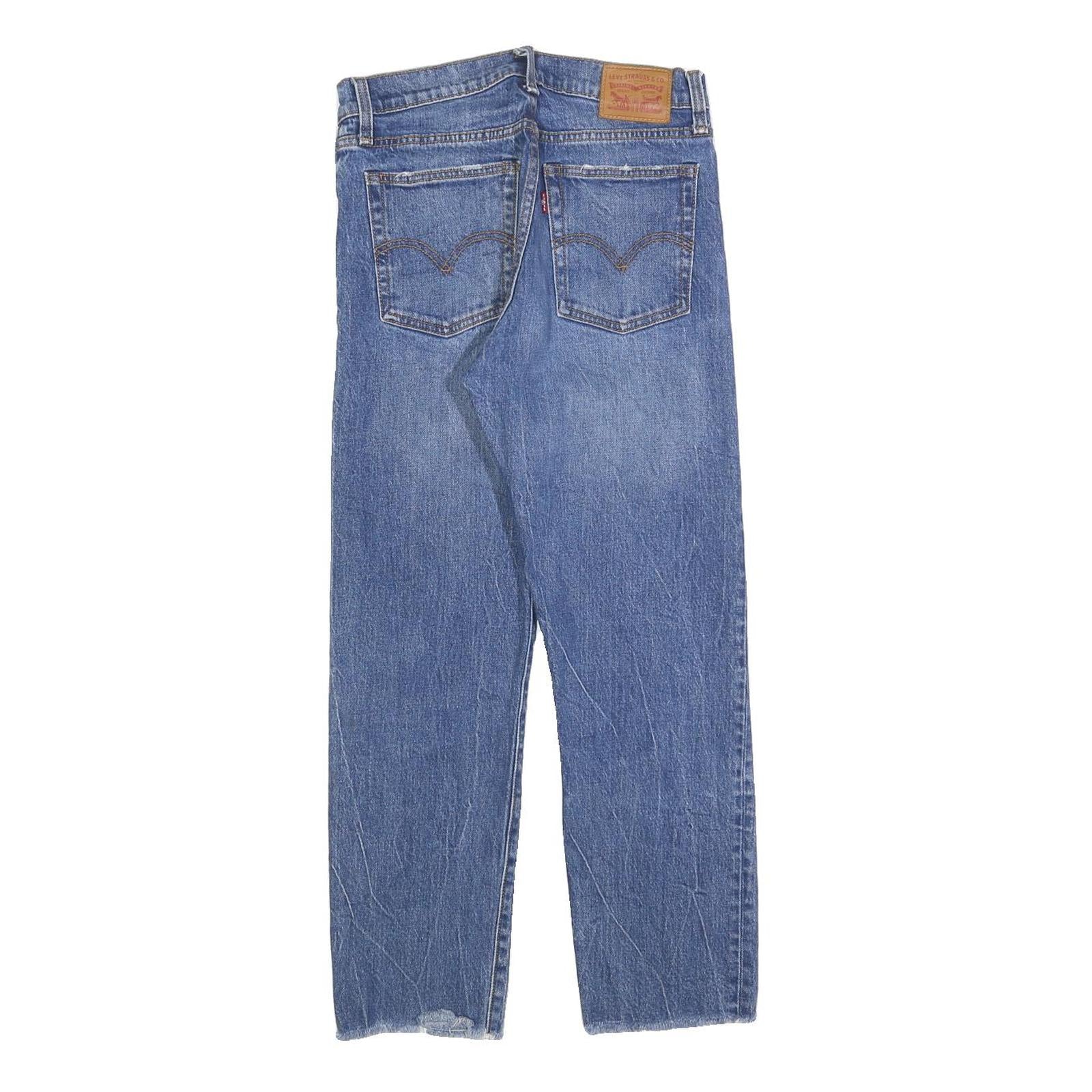 LEVI'S Womens Regular Blue Denim Jeans W28 L28 Button Cotton Blend Classic