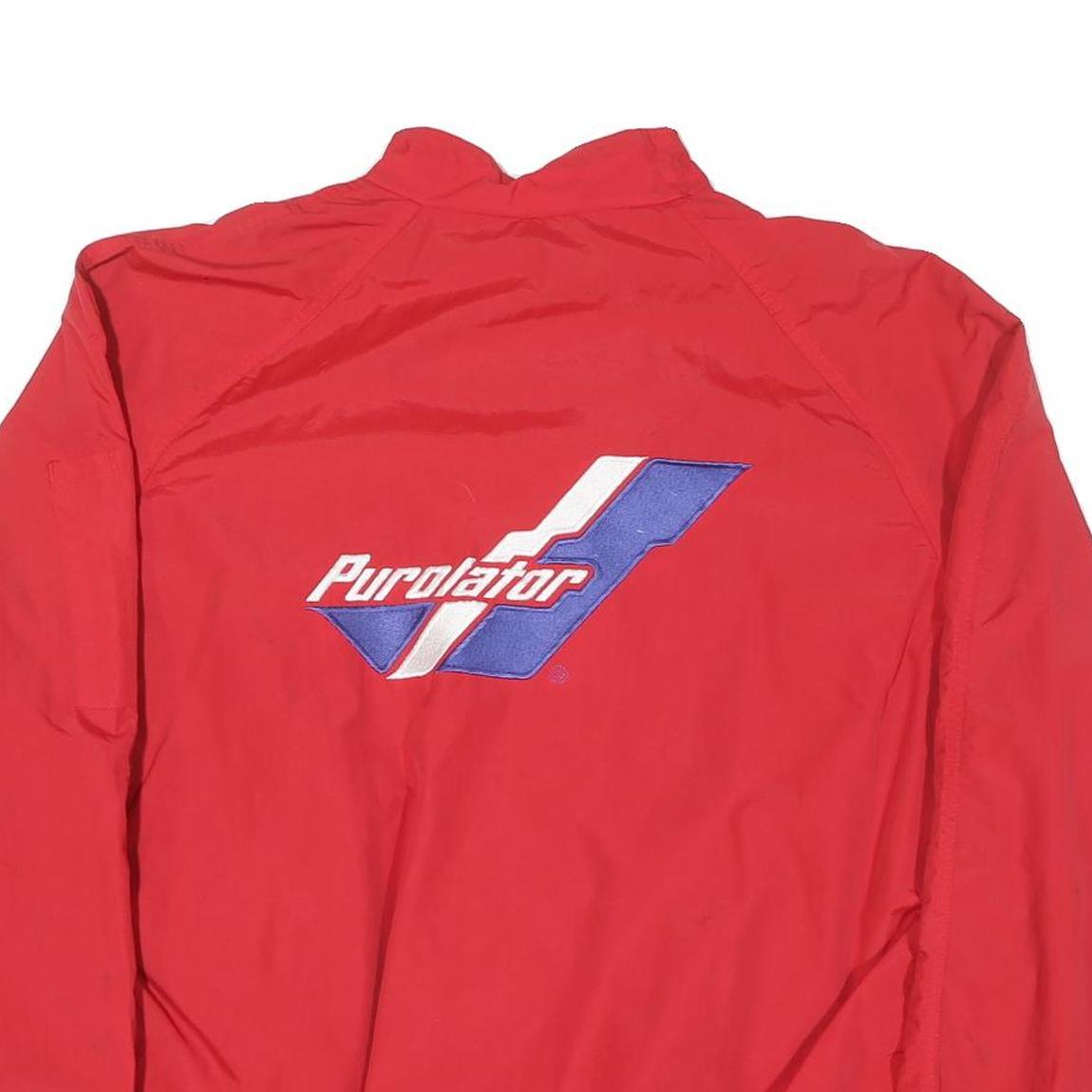 TODD Mens Red Purolator Jacket XL Polyester Blend Zip Casual Streetwear