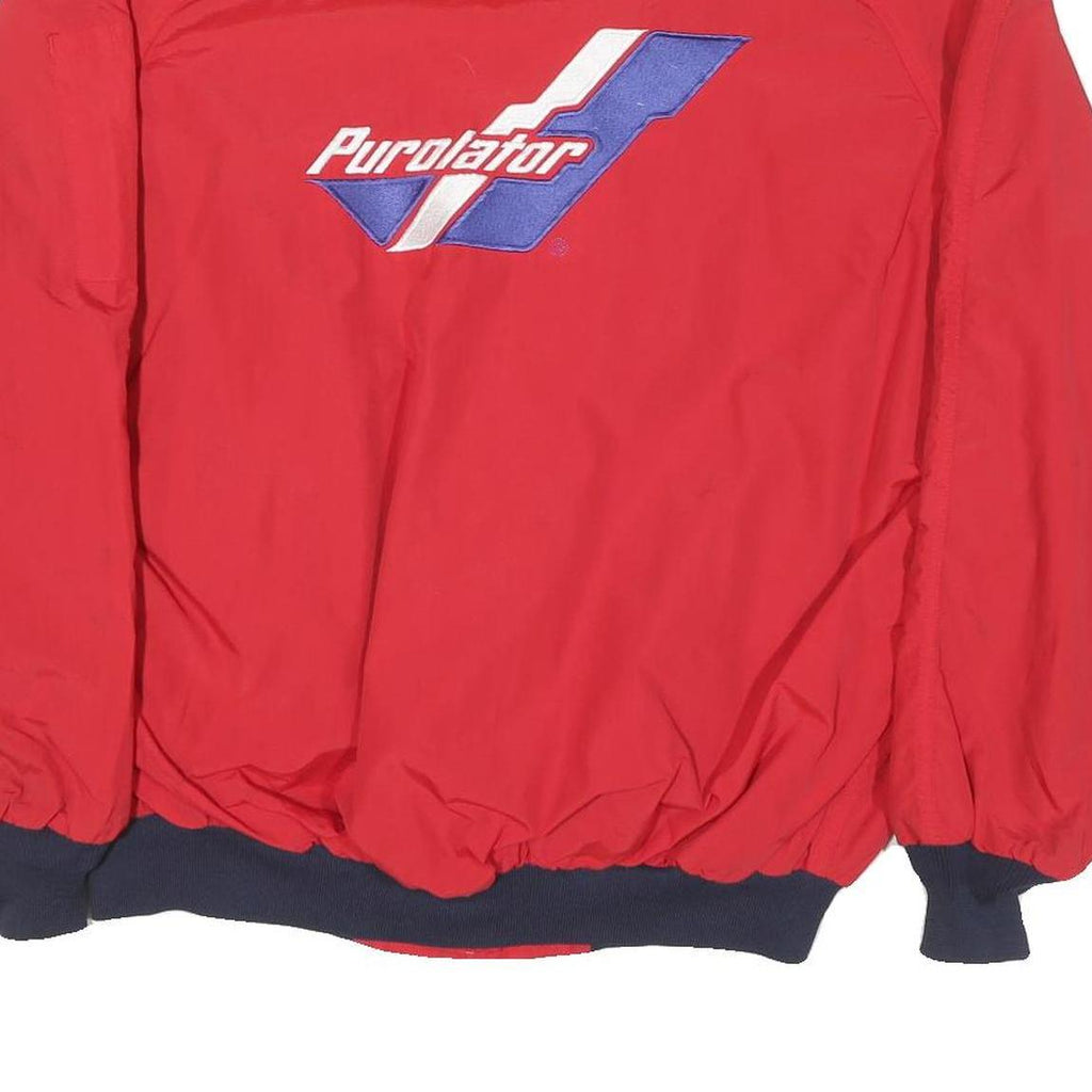 TODD Mens Red Purolator Jacket XL Polyester Blend Zip Casual Streetwear
