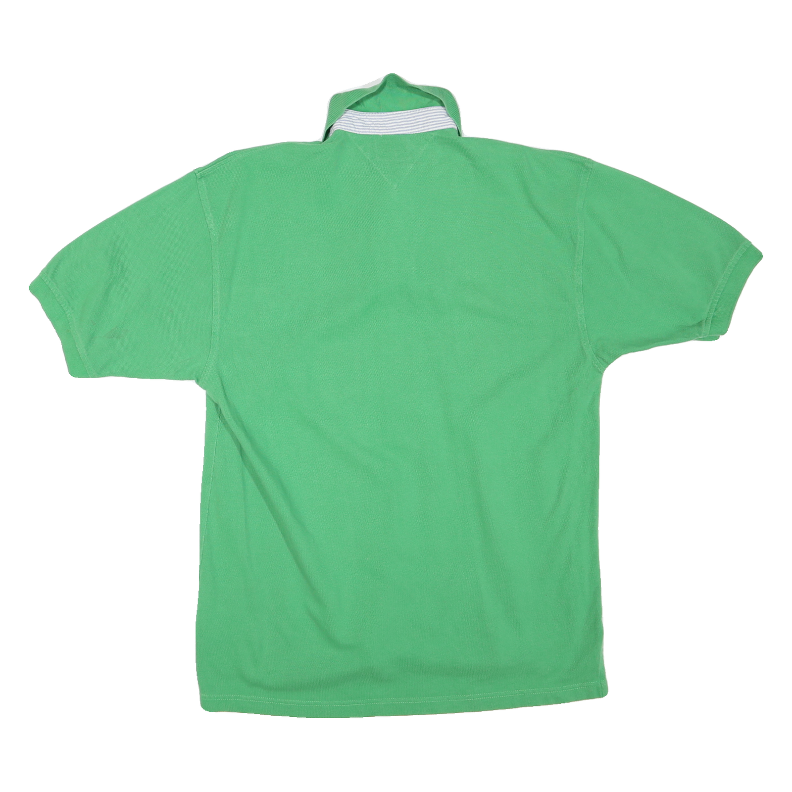 TOMMY HILFIGER Mens Green Polo Shirt L Cotton Blend Short Sleeve Crest Logo
