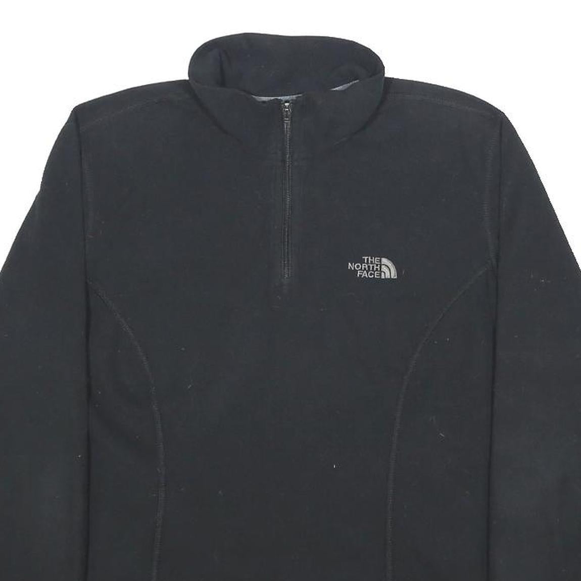 THE NORTH FACE Womens Black Fleece Pullover Plain Crew Neck Tight Knit S Outdoor