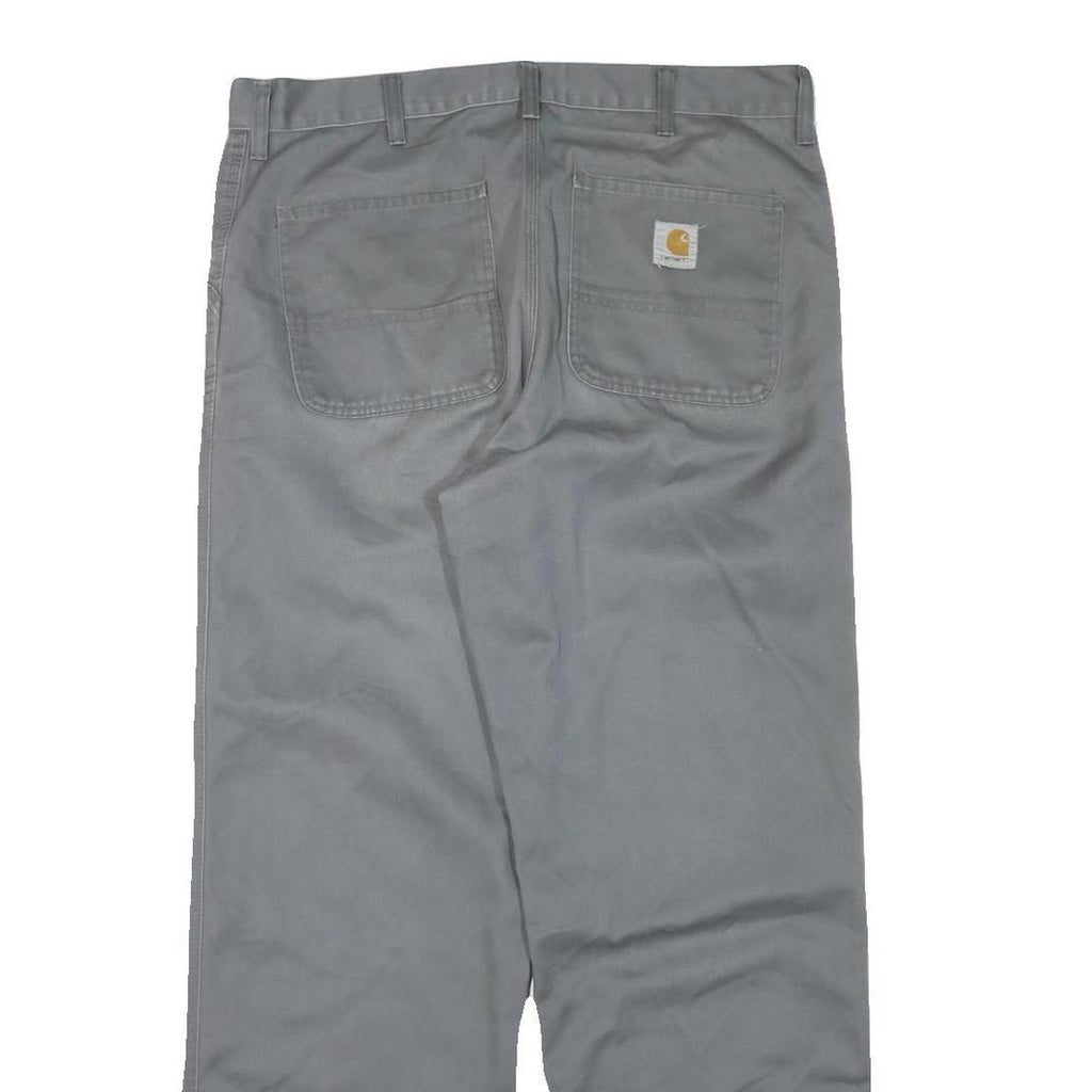 CARHARTT Mens Regular Fit Cotton Blend Grey Trousers W38 L32 Workwear Zip