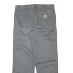 CARHARTT Mens Regular Fit Cotton Blend Grey Trousers W38 L32 Workwear Zip